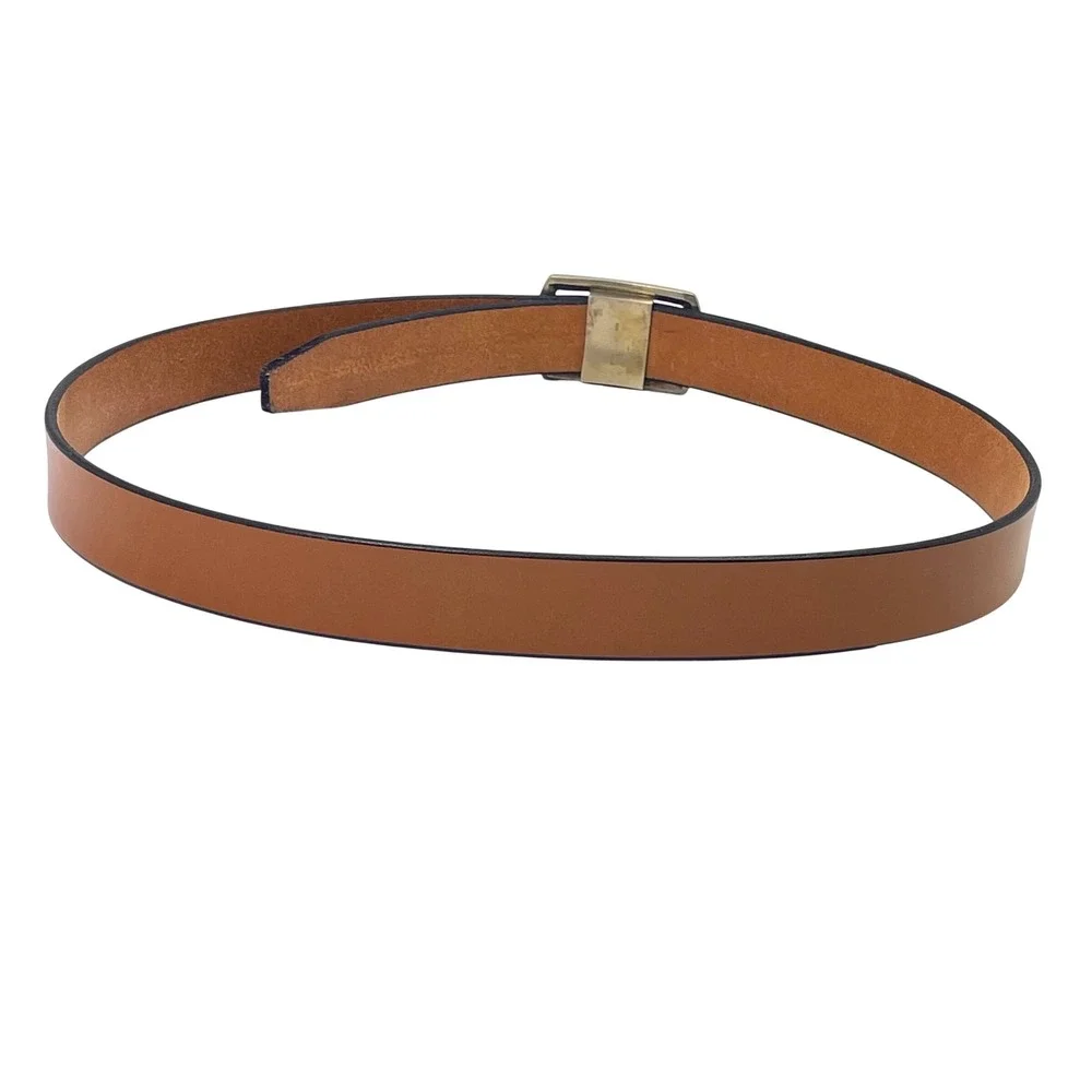 Wiley Brothers and Ledbury Men's Leather Belt Size 36‎ Camel Brown White Bronze